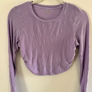 Aerie Offline Purple Fitted Crop T-Shirt